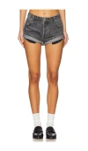 One Teaspoon Bandits Low Waist Denim Short In Charcoal