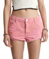 One Teaspoon Bandits Low Waist Denim Short In Pink Kiss In Pink