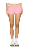 One Teaspoon Bandits Low Waist Denim Short In Pink Kiss