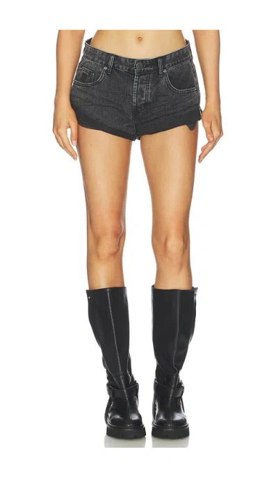 One Teaspoon Bandits Low Waist Denim Shorts In Black