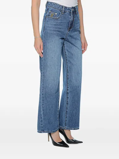 One Teaspoon Baxters Wide-leg Jeans In Blue