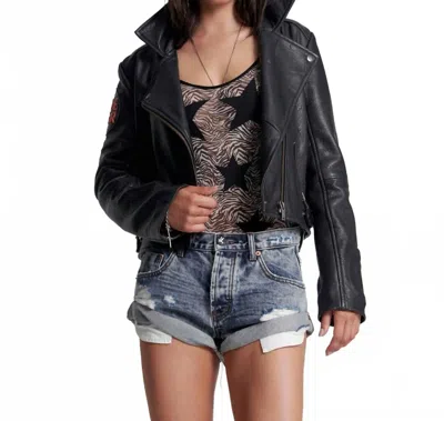 One Teaspoon Blossom Bandit Low Waist Denim Shorts In Blue