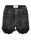 One Teaspoon Bonitas Frayed Denim Short Shorts In Black