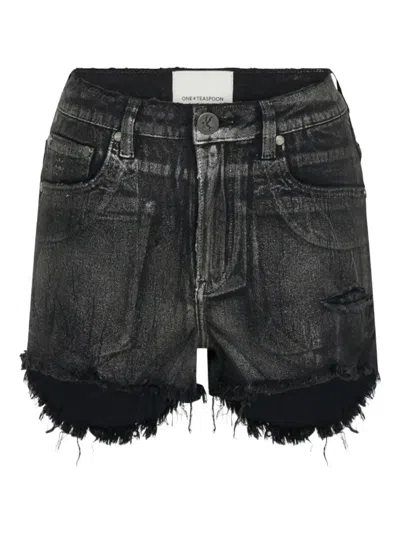 ONE TEASPOON BONITAS FRAYED DENIM SHORT SHORTS