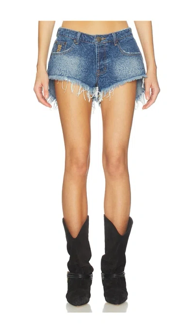 One Teaspoon Bonitas Low Waist Shorts In Blue