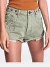 One Teaspoon Button-fastening Shorts In Green