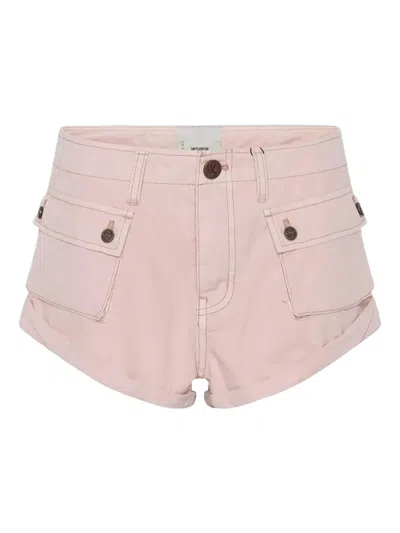 One Teaspoon Cadet Bandits Pocket Mini Shorts In Pink