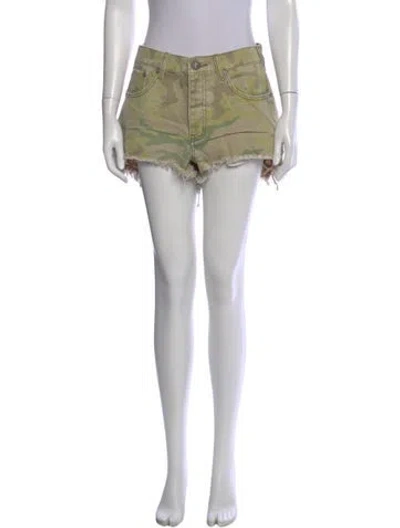 Pre-owned One Teaspoon Camouflage Print Mini Shorts In Blue