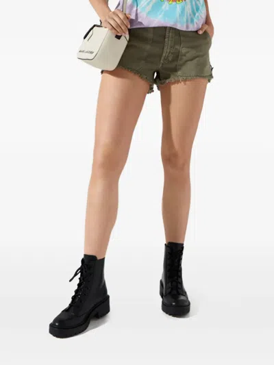 One Teaspoon Cargo Frayed Shorts In Green
