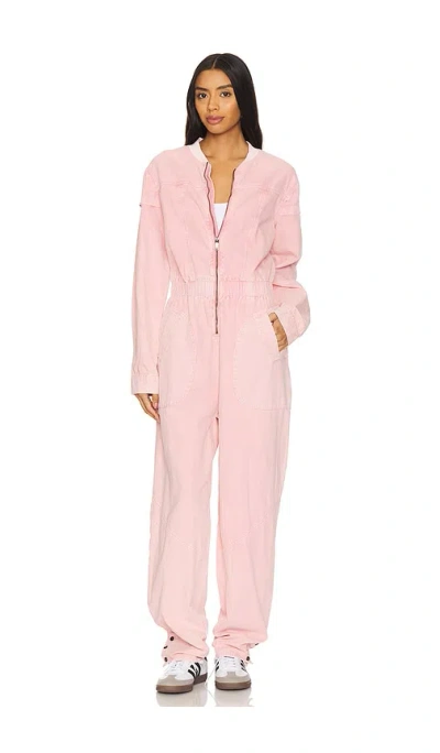 One Teaspoon Cindy Aviator Jumpsuit In Pink