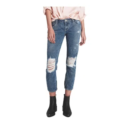 One Teaspoon Cotton Cropped Women's Jeans In Blue