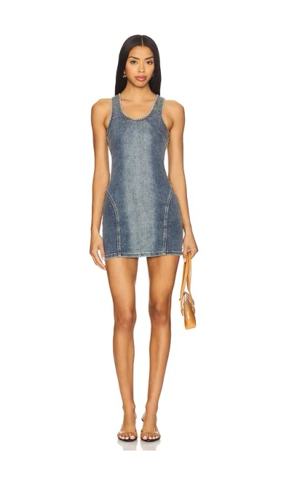 One Teaspoon Denim Mini Dress In Worn Blue