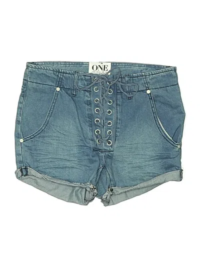 One Teaspoon Denim Shorts In Blue