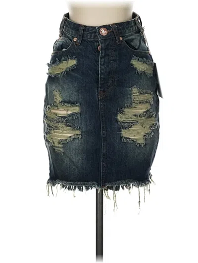 One Teaspoon Denim Skirt In Blue