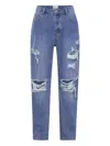 One Teaspoon Distressed Five-pocket Jeans In Blue