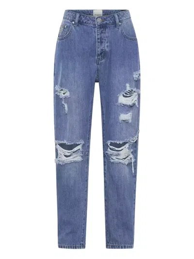 One Teaspoon Distressed Five-pocket Jeans In Blue