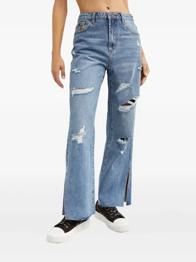One Teaspoon Distressed Jeans In Blue