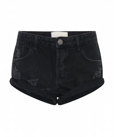 One Teaspoon Double Bandits Denim Shorts In Black