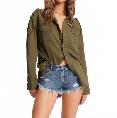 One Teaspoon Dukes Low Waist Denim Shorts In Used Blue