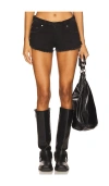One Teaspoon Dukes Low Waisted Mini Denim Shorts In Black
