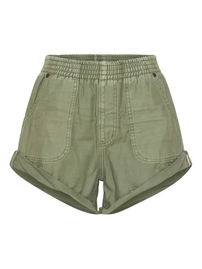 One Teaspoon Elasticated-waistband Khaki Shorts In Green