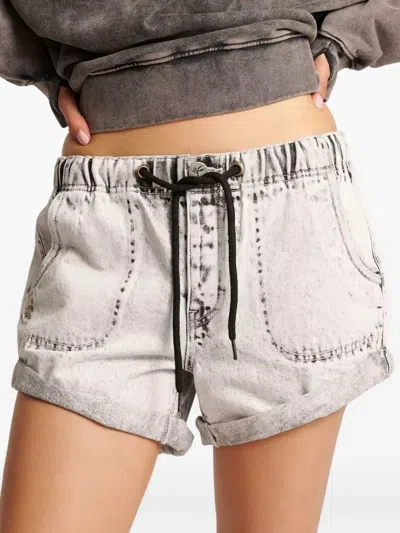 One Teaspoon Elasticated Waistband Shorts In Gray
