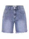 One Teaspoon Frayed Distressed Denim Shorts In Blue