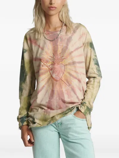 One Teaspoon Heart O Steel Tie-dye T-shirt In Multi