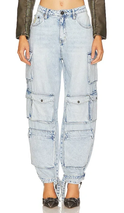 One Teaspoon High Waist Epic Cargo In Depeche Blue