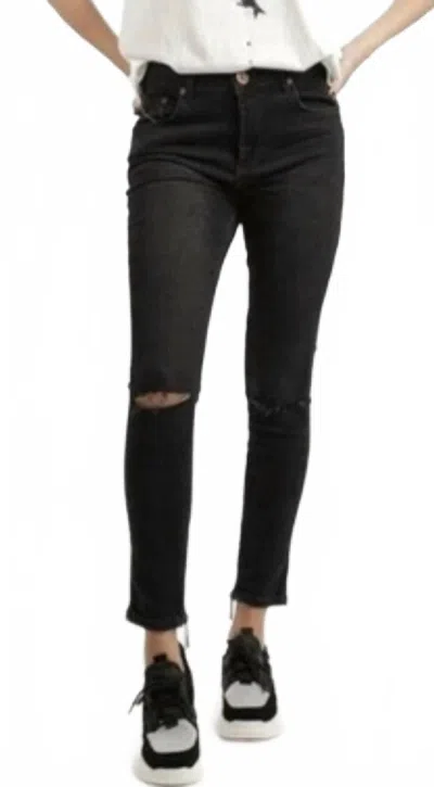 One Teaspoon High Waist Free Birds Jeans In Worn Raven In Multi