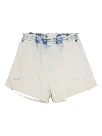 One Teaspoon Hunters Elasticated Boyfriend Shorts In Blue