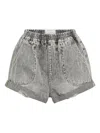 One Teaspoon Hunters Elasticated Denim Shorts In Gray