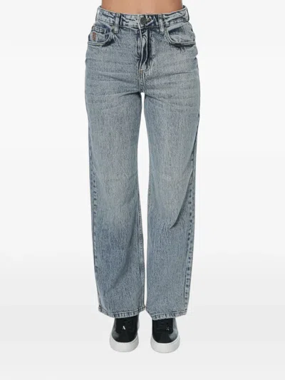 One Teaspoon Icon High-waist Straight-leg Jeans In Blue