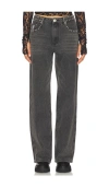 One Teaspoon Jackson Mid Waist Wide Leg Jeans In Black