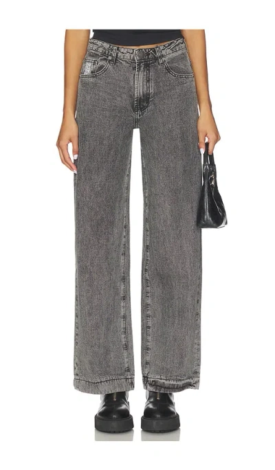 One Teaspoon Jackson Mid Waist Wide Leg Jeans In Black
