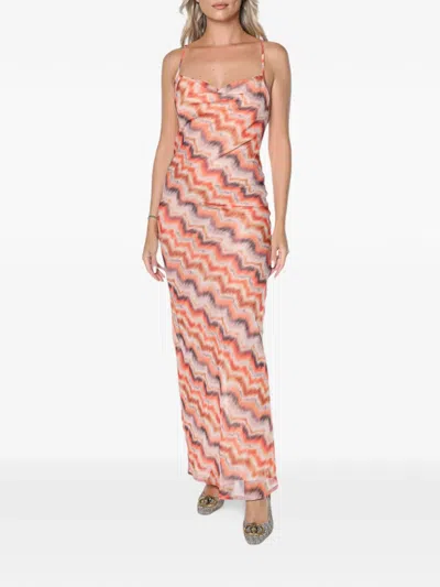One Teaspoon Jagger Chevron-print Maxi Dress In Multi