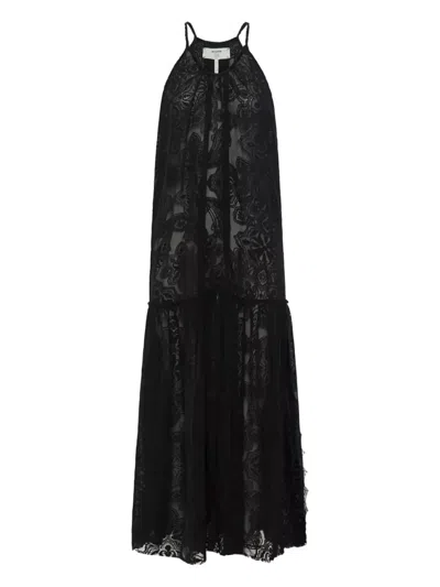 One Teaspoon Lace Pleated Dress In Black