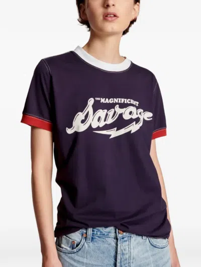 One Teaspoon Letter-print T-shirt In Purple