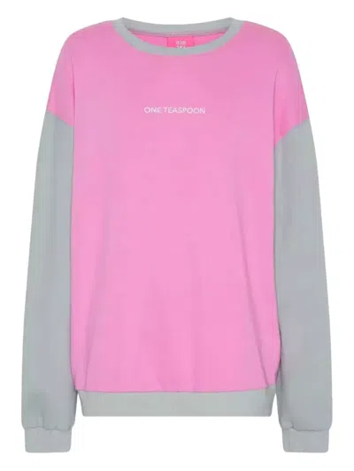 One Teaspoon Logo-print Sweatshirt In Pink