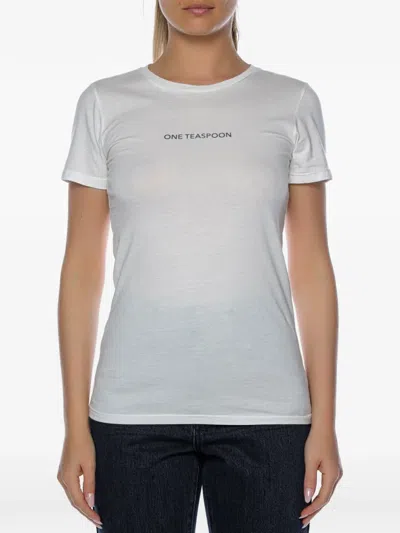 One Teaspoon Logo-print T-shirt In Neutral