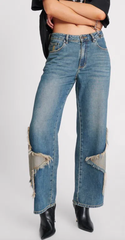 One Teaspoon Memphis Star Jackson Mid Waist Wide Leg Jeans In Multi