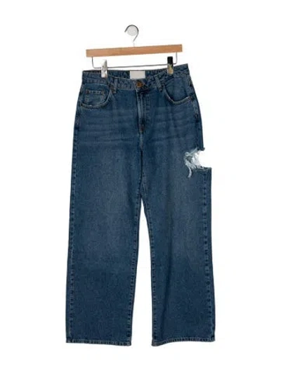 Pre-owned One Teaspoon Mid-rise Wide Leg Jeans In Blue