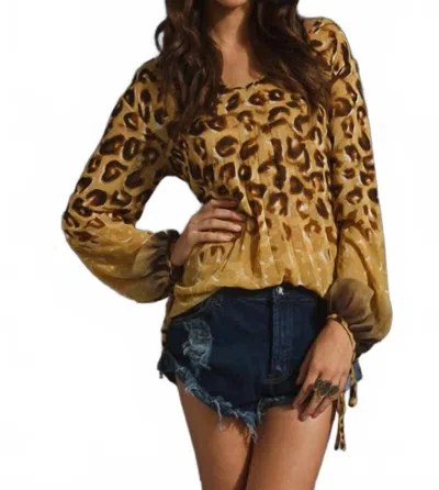 One Teaspoon Nengal Sunray Pleat Top In Leopard In Animal Print