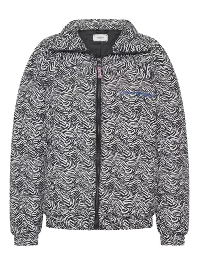 One Teaspoon Pattern High-neck Puffer Jacket In Black