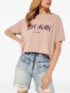 One Teaspoon Raw-edge Printed T-shirt In Pink