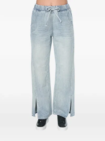 One Teaspoon Roadhouse Drawstring Wide-leg Jeans In Blue