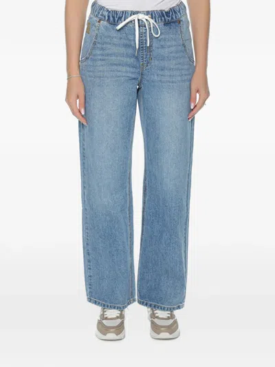 One Teaspoon Roadhouse Drawstring-waist Jeans In Blue