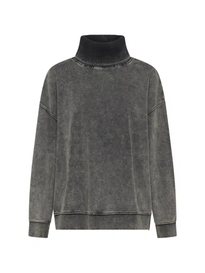 One Teaspoon Roll-neck Fleece Sweater In Black