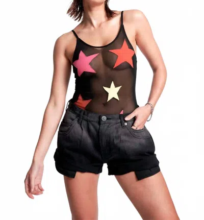 One Teaspoon Smiths Low Waist Denim Shorts In Black Oak