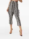 One Teaspoon Snake-print Cropped Trousers In Green